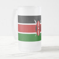 Tasse mit Frostglas-Effekt und Flagge Kenias