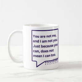 Tasse mit Gedankengedicht zitiert "Du bist nicht i