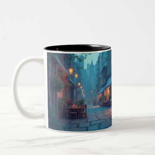 Tasse mit gemütlichem Bild (Links)