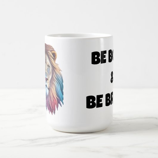 Tasse mit Gesichtsbild eines Löwen "Bold and Brave (Zentrum)
