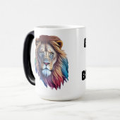 Tasse mit Gesichtsbild eines Löwen "Bold and Brave (Vorderseite Links)
