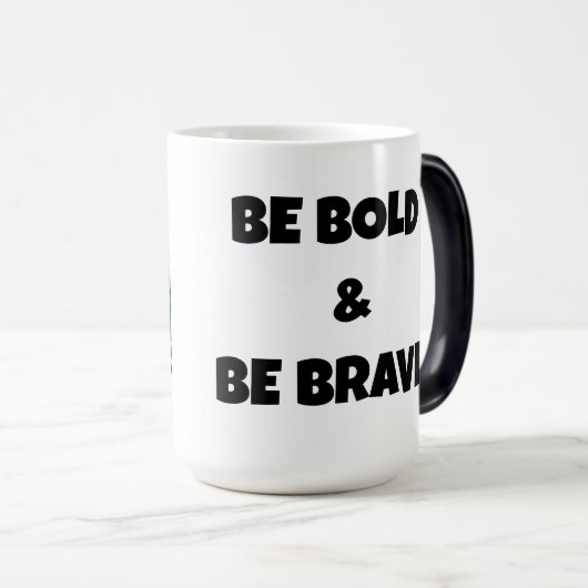 Tasse mit Gesichtsbild eines Löwen "Bold and Brave (VorderseiteRechts)