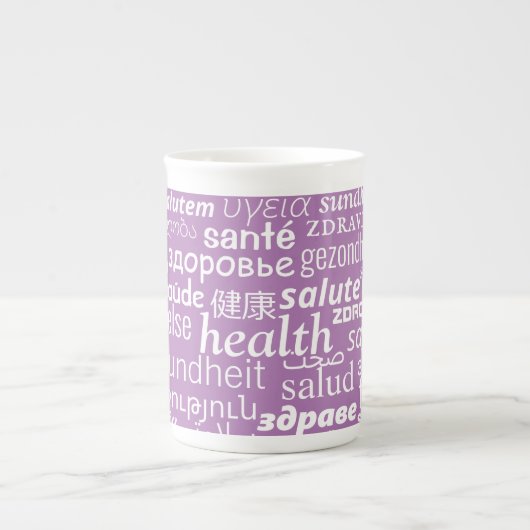 Tasse mit Gesundheitstext (Vorderseite)