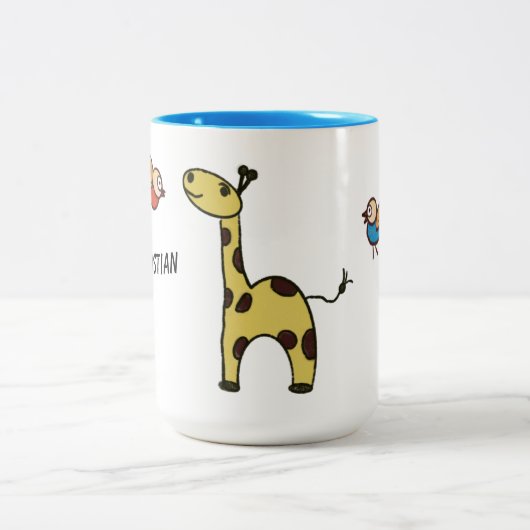Tasse mit Giraffe und Vögeln (Mittel)