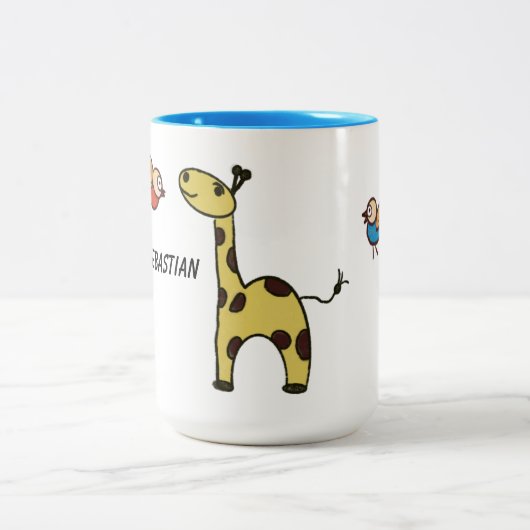 Tasse mit Giraffe und Vögeln (Mittel)