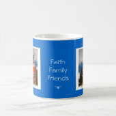 Tasse mit Glauben-Familien-Freund-Mitteilung (Mittel)