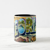 Tasse mit Grüßen aus Peoria Illinois (Mittel)