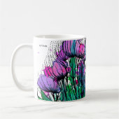 Tasse mit handgemalten rosa Blumen (Links)