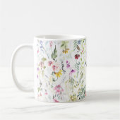 Tasse mit handgemalter Watercolor-Blume und (Links)