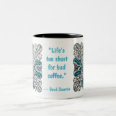 Tasse mit handgezeichnetem Doodle-Design und blaue (Mittel)