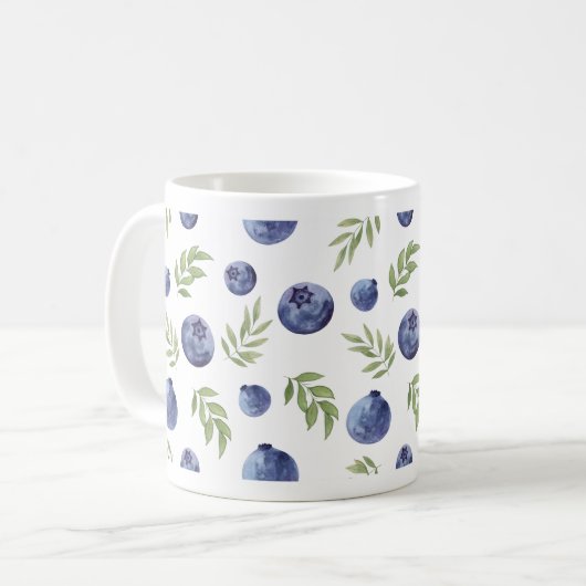 Tasse mit Heidelbeeren (Vorderseite Links)