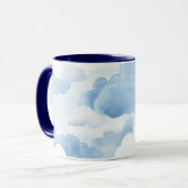 Tasse mit hellblauen Wolkendesign 350ml (Vorderseite Links)