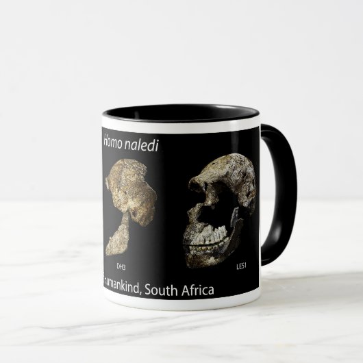 Tasse mit Homo naledi Skullen (VorderseiteRechts)