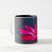 Tasse mit Hot-Pink-Wasserlilie (Vorderseite Links)