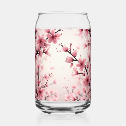 Tasse mit hübschen Kirschblüten Dosenglas (Rückseite)