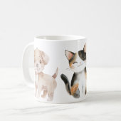 Tasse mit Hund, Katze und Huhn (Vorderseite Links)