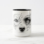 Tasse mit Hund und menschlichem Gesicht (Mittel)