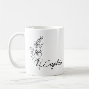 Tasse mit individuellem Geburtsblumen-Motiv, große