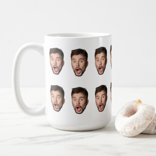 Tasse mit individuellem Gesicht, personalisiertes (Mit Donut)