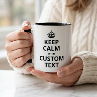 Tasse mit individuellem Keep Calm Zitat Vorlage