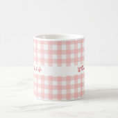 Tasse mit individuellem Namen und süßem Gingham-Mu (Mittel)