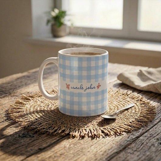 Tasse mit individuellem Namen und süßem Gingham-Mu