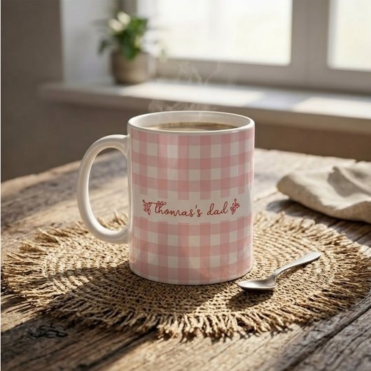 Tasse mit individuellem Namen und süßem Gingham-Mu
