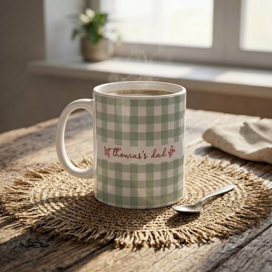 Tasse mit individuellem Namen und süßem Gingham-Mu