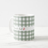 Tasse mit individuellem Namen und süßem Gingham-Mu (Vorderseite Links)