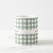 Tasse mit individuellem Namen und süßem Gingham-Mu (Mittel)