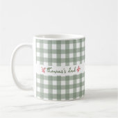 Tasse mit individuellem Namen und süßem Gingham-Mu (Links)