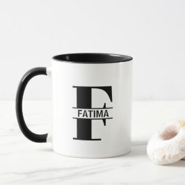 Tasse mit individuellem Namensbuchstaben 'F'