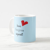 Tasse mit inspirational Mitteilung und Herzen (Vorderseite Links)
