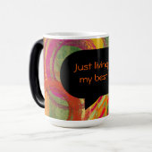 Tasse mit inspirierendem Zitat (Vorderseite Links)