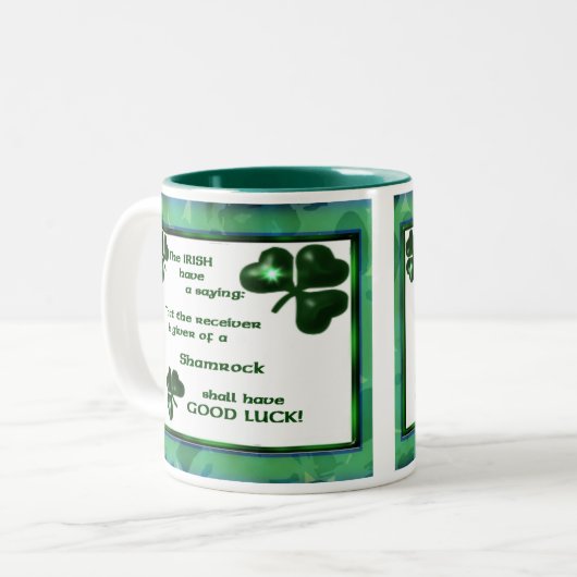 Tasse mit irischem Sprichwort (Vorderseite Links)