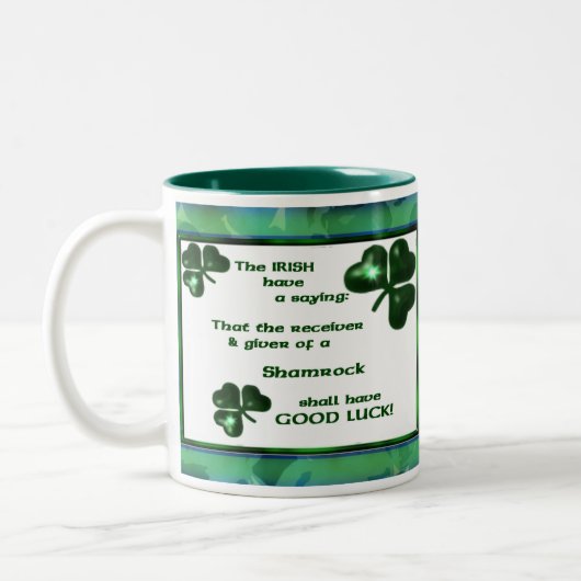 Tasse mit irischem Sprichwort (Links)
