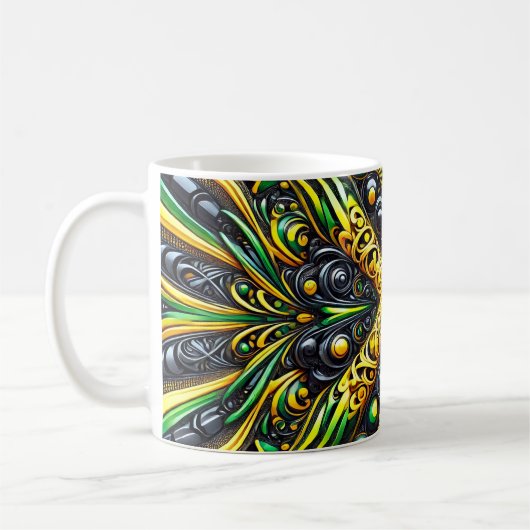 Tasse mit jamaikanischem Farbdesign (Links)