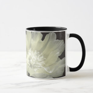 Tasse mit Kaktusblüten in Creme und Schwarz