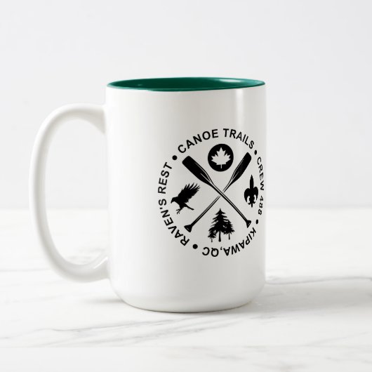 Tasse mit Kanufahrten über Paddeln (Links)