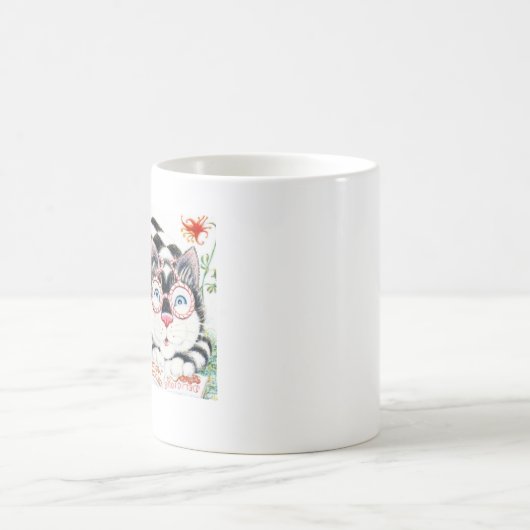 Tasse mit karierter Katze (Mittel)