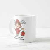 Tasse mit kawaii Stewardess (Vorderseite Links)