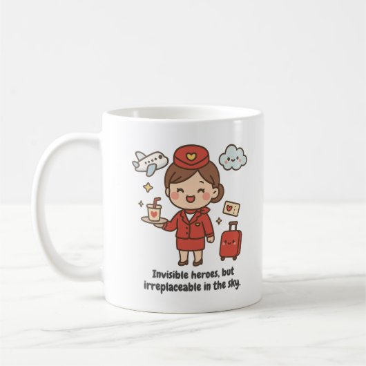 Tasse mit kawaii Stewardess (Links)
