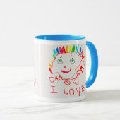 Tasse mit Kinderkunst (VorderseiteRechts)