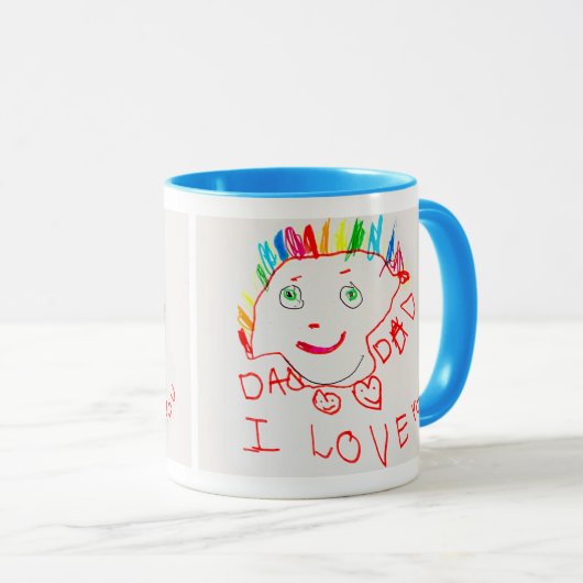 Tasse mit Kinderkunst (VorderseiteRechts)