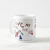 Tasse mit Kinderkunst (Vorderseite Links)