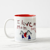 Tasse mit Kinderkunst (Links)