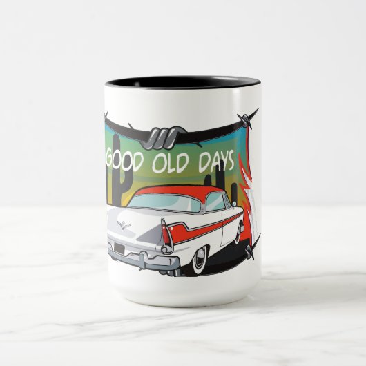 Tasse mit klassischem Auto 'Gute alte Zeiten' (Zentrum)