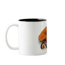 Tasse mit Kürbis, Katze und Maus