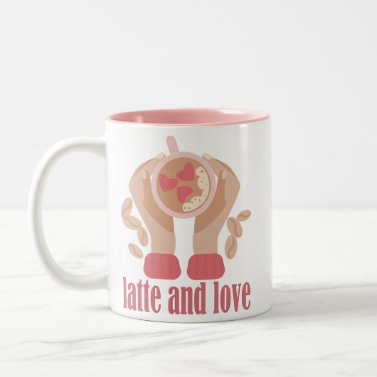 Tasse mit Liebe, Händchen und Kaffee - Angebot (Links)
