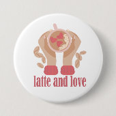 Tasse mit Liebe, Händchen und Kaffee - Angebot Button (Vorderseite)